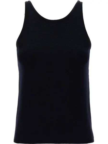 Top Max Mara de lână albastru