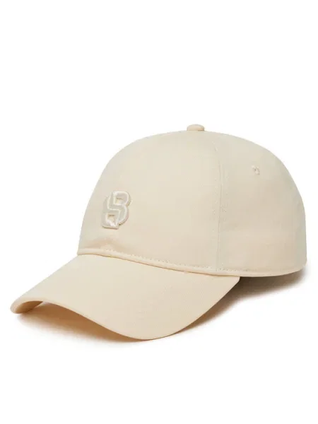 Шапка с козирка BOSS с апликация бяло