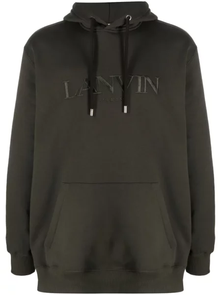 Hanorac cu glugă Lanvin cu broderie verde