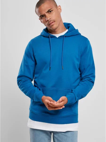 Palton Urban Classics Plus Size din material terry albastru