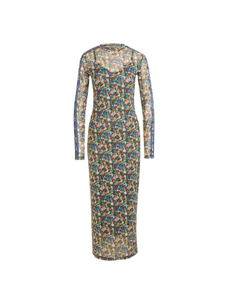 Adidas Originals rochie Liberty bleumarin maxi mulata alb