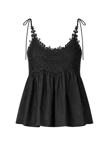 Top Twinset din dantelă negru