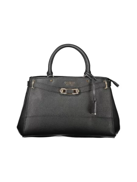 Lniana torebka Guess czarna