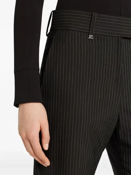 Pantaloni Courreges cu dungi negru