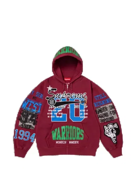 Hoodie Supreme με απλικέ κόκκινο