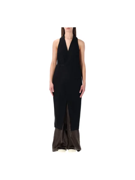 Sukienka Rick Owens bez rękawów kopertowa czarna