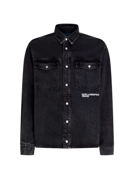 KARL LAGERFELD JEANS Cămașă negru denim alb