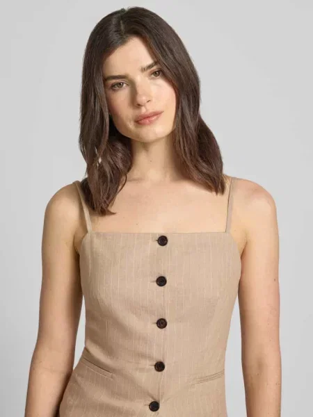 HUGO bluzka z dodatkiem lnu Copale beżowa