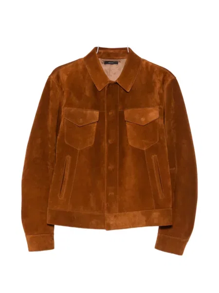 Geacă Tom Ford din piele de căprioară maro