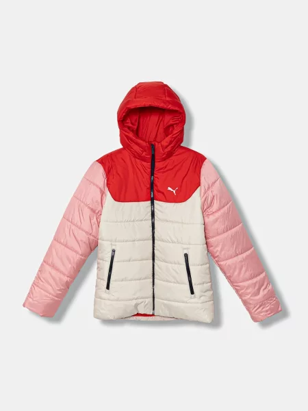 Puma Detská bunda ESS Hooded Padded Jacket béžová
