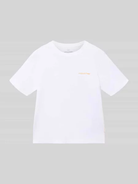 T-shirt z nadrukiem z motywem z tyłu model MONTAUK' Jack & Jones biała