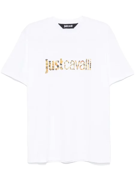 Tricou Just Cavalli cu imagine alb