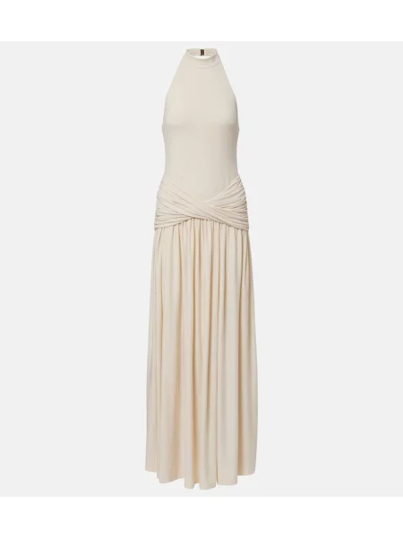 Rochie maxi Bananhot cu gât halter bej