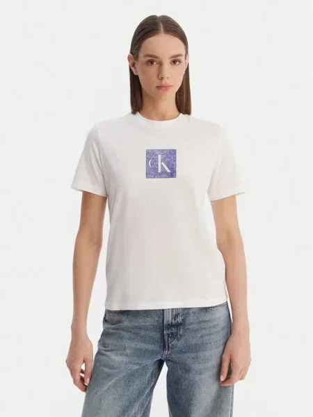 Calvin Klein Jeans Tricou albastru alb