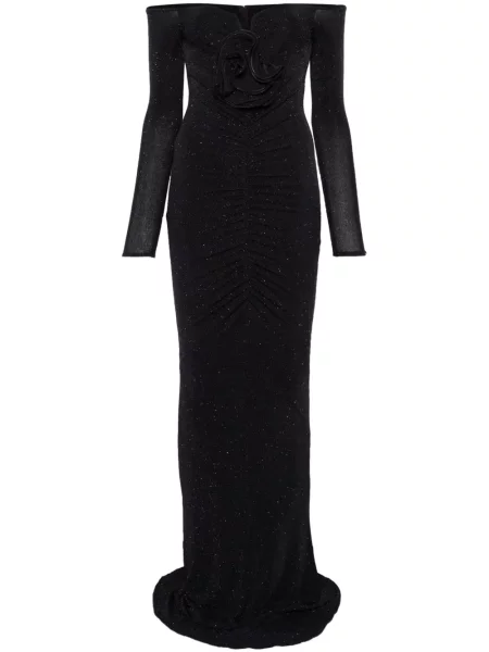 Rochie Nissa cu model floral negru