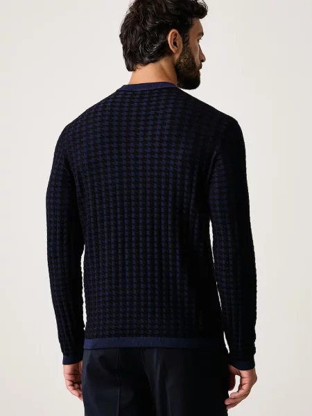 Armani Exchange sweter z wiskozą granatowy
