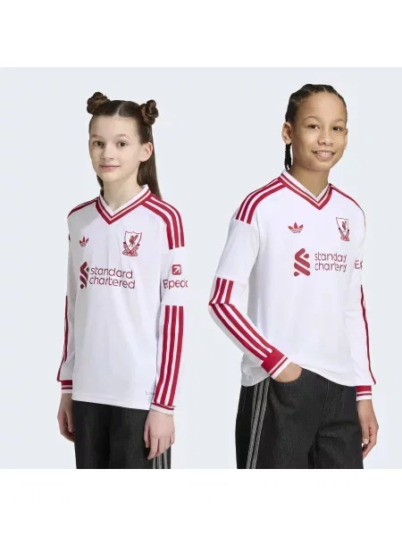 Wyjazdowa koszulka z długim rękawem Liverpool FC biała