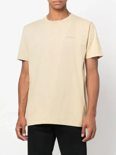 Raštuotas trumpas marškinėliai Off-white balta
