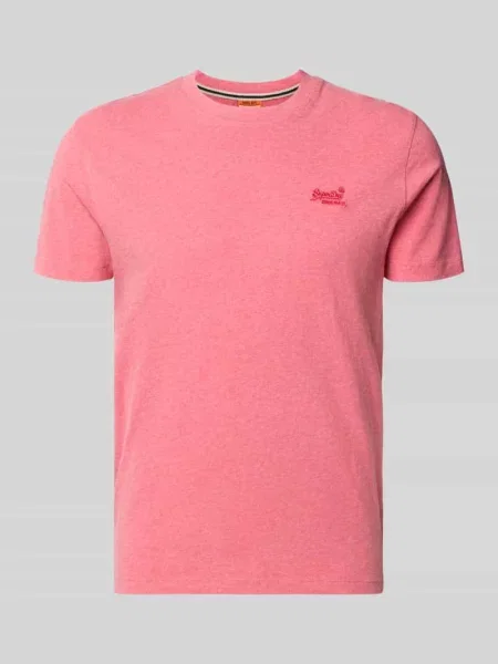 T-shirt z wyhaftowanym logo Superdry różowa