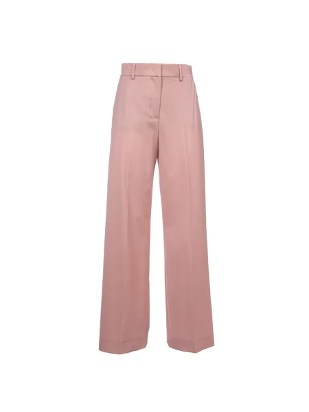 Spodnie palazzo Weekend Max Mara wełniane różowe