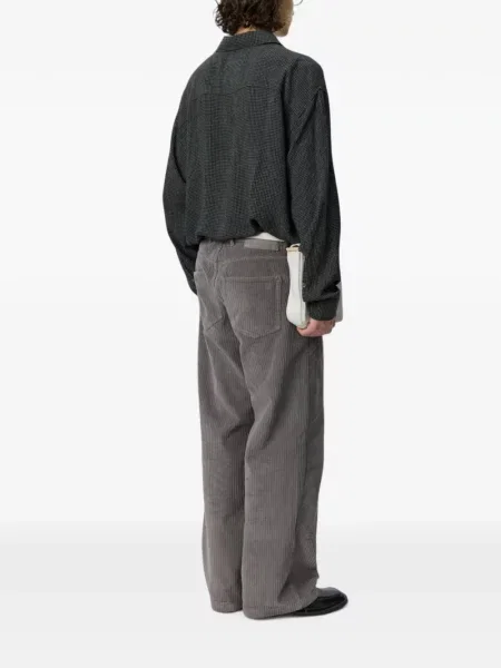 Pantaloni Mfpen de catifea cord gri