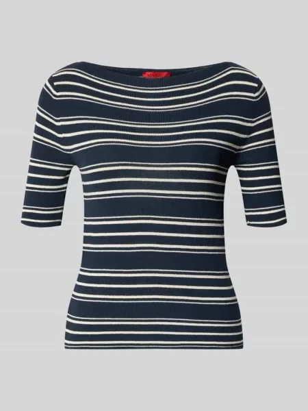 Sweter z dzianiny o kroju slim fit z mieszanki bawełny model PASATTA' Max&co. granatowy