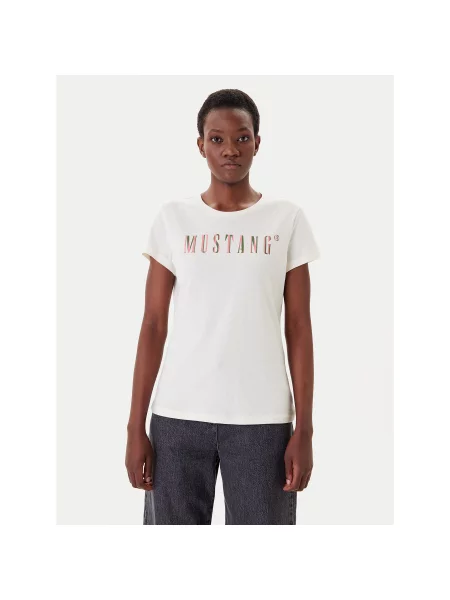 Mustang Marškinėliai Loa Écru Slim Fit