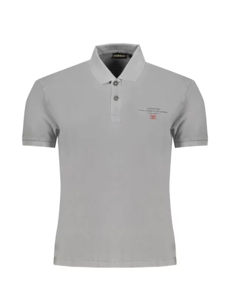 Tricou polo Napapijri cu broderie gri
