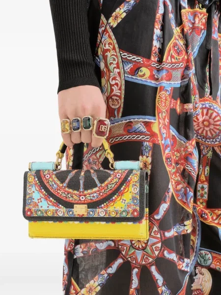 Платно чанта Dolce & Gabbana с принт черно