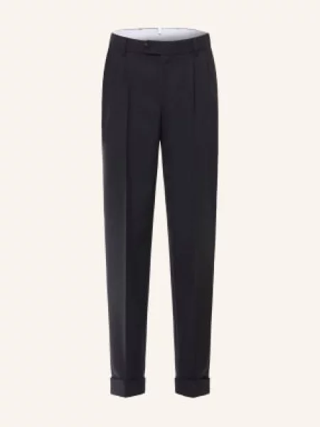 Boss Spodnie Perin Relaxed Fit blau granatowe
