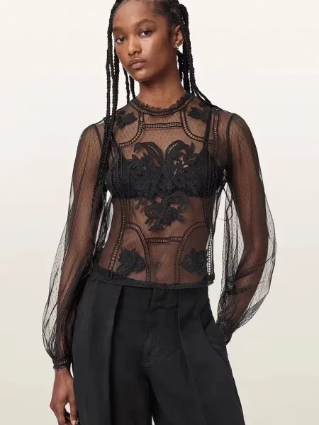 AllSaints bluză pentru femei CESCA negru