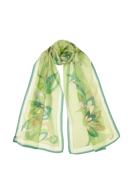 Fular Elizabetta cu model floral cu imagine verde