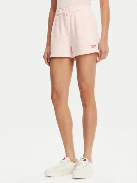 Tommy Jeans Pantaloni scurți sport Script roz