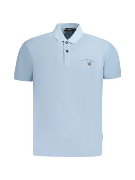 Scurt tricou polo Napapijri cu autograf albastru