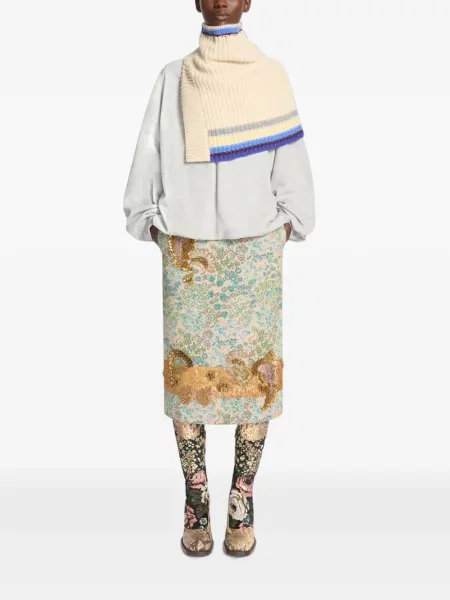 Fular Dries Van Noten de lână cu guler-șal