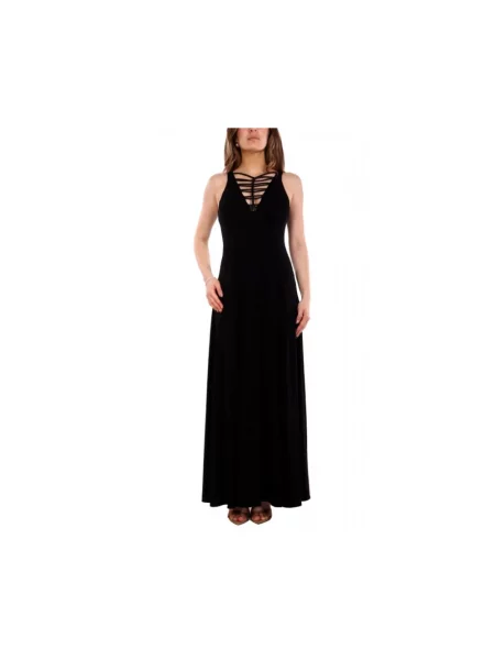 Długa sukienka maxi Emporio Armani z dżerseju czarna