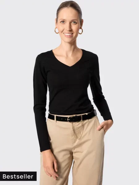 Sweter z wełny merino czarny