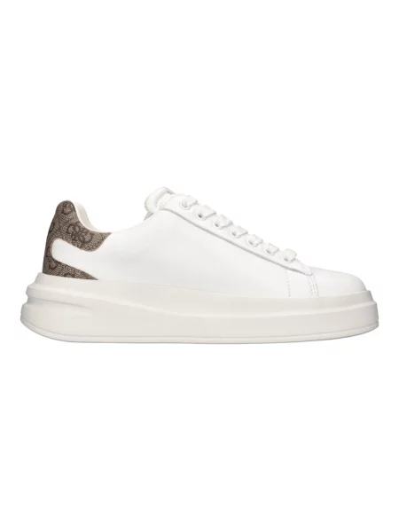 Sneakersy z mieszanki skóry model ‘Elbina’ Guess białe