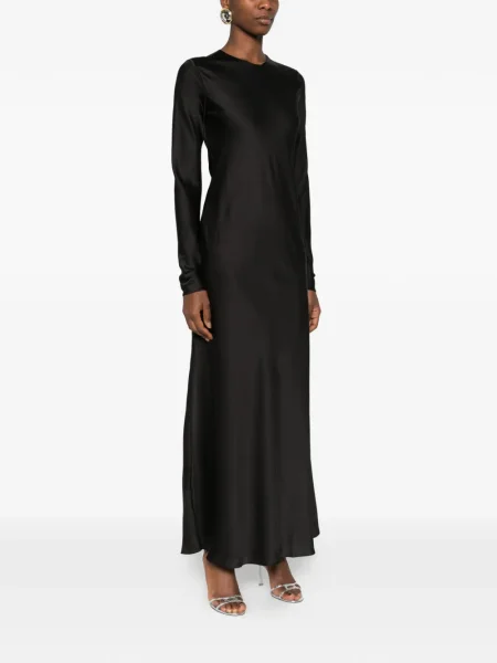Rochie maxi Silkylicious lungă de costum negru