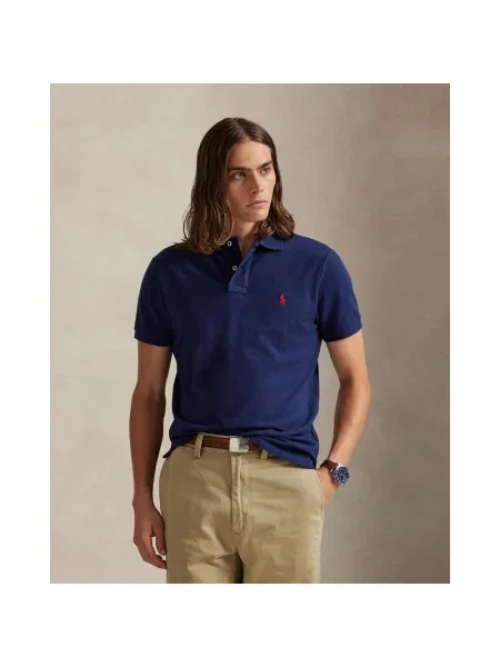 Koszulka polo damska Ralph Lauren The Iconic z krótkim rękawem granatowo XS czerwony