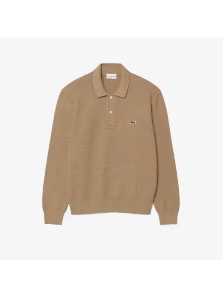 Lacoste Dziana Koszulka Polo Z Długim Rękawem I Krój Classic Fit brązowa