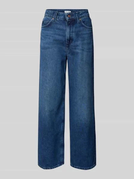 Jeansy o kroju relaxed fit z wysokim stanem i detalem z logo Marc O'polo Denim niebieskie