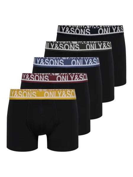 Only & Sons Boxeri ONSTrey albastru / galben lămâie / verde închis / roșu vin negru