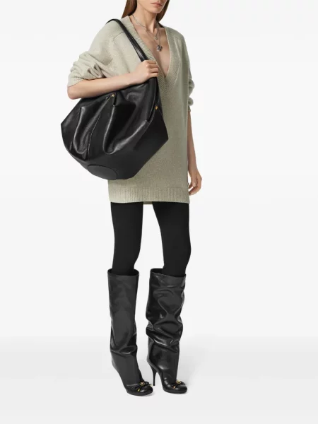 Geanta de piele Versace din piele negru