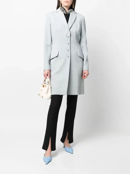 Jednořadý kabát Christian Dior Pre-owned modrý