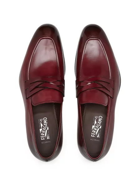 Pantofi loafer Ferragamo din piele roșu