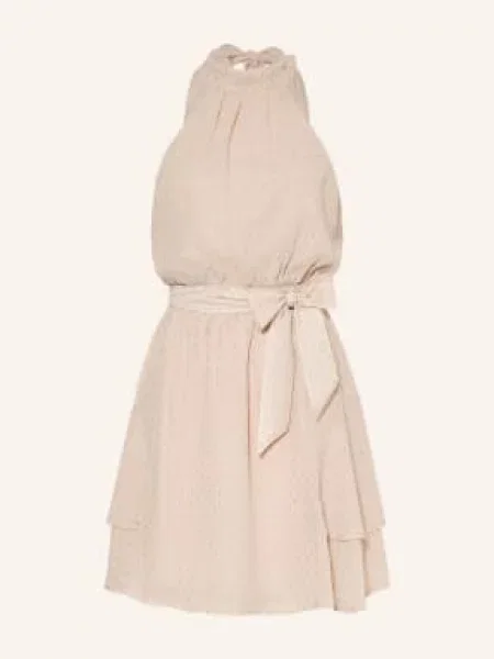 Guess Sukienka Z Brokatową Przędzą beige beżowa