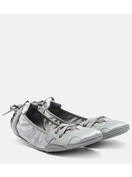 Sneakerși Acne Studios din satin gri