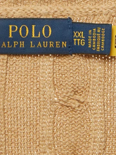 Květinové pletené polotričko Polo Ralph Lauren s volány šedé