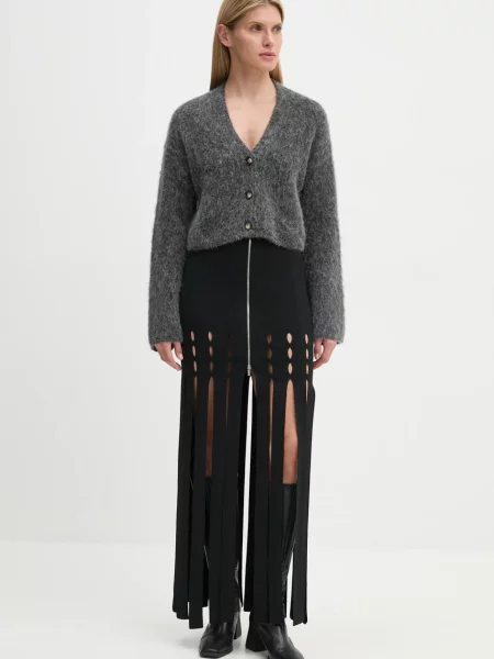 Nanushka kardigan wełniany HENNY szary